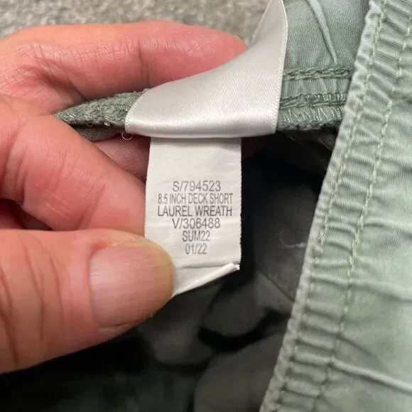 Banana Republic Shorts Adult Large Green Elastic Waist Deck Drawstring Chino Men - Picture 4 of 8